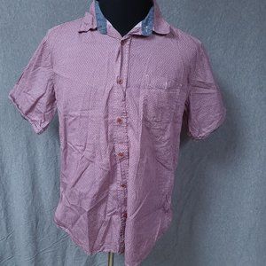 Original Weatherproof Vintage Mens Large Purple Floral Geometric Button Shirt